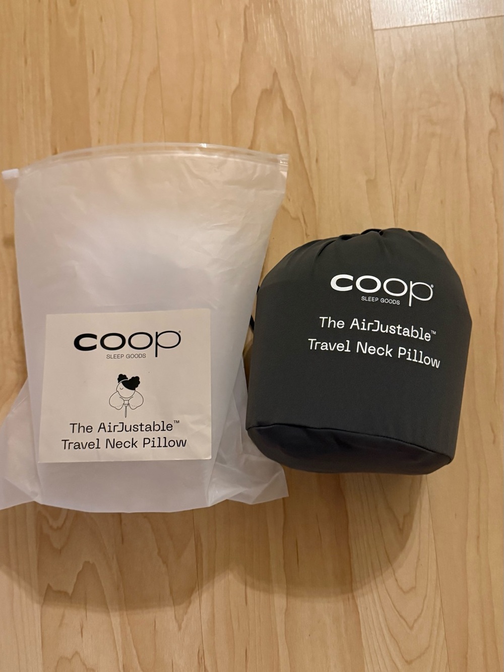 Coop AirJustable Travel Neck Pillow - Charcoal Gray NWT